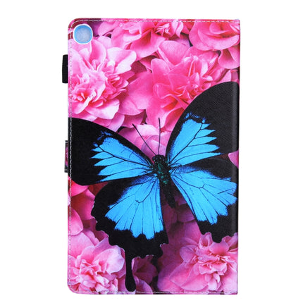 For Galaxy Tab S5e 10.5 T720 / T725 Colored Drawing Horizontal Flip PU Leather Case with Holder & Card Slots(Blue Butterfly)-garmade.com