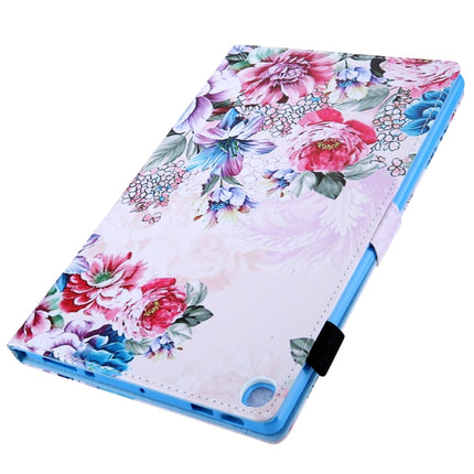 For Galaxy Tab S5e 10.5 T720 / T725 Colored Drawing Horizontal Flip PU Leather Case with Holder & Card Slots(Rose)-garmade.com