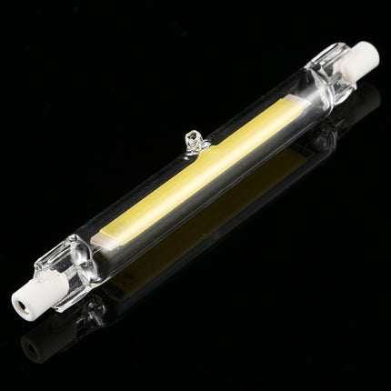 R7S 110V 7W 118mm COB LED Bulb Glass Tube Replacement Halogen Lamp Spot Light(6000K White Light)-garmade.com