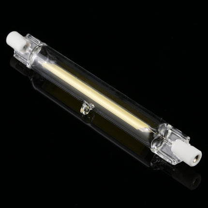 R7S 110V 7W 118mm COB LED Bulb Glass Tube Replacement Halogen Lamp Spot Light(6000K White Light)-garmade.com