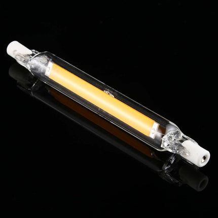R7S 110V 7W 118mm COB LED Bulb Glass Tube Replacement Halogen Lamp Spot Light(3000K Warm Light)-garmade.com