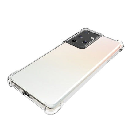 For Samsung Galaxy S21 Ultra 5G Shockproof Non-slip Waterproof Thickening TPU Protective Case(Transparent)-garmade.com