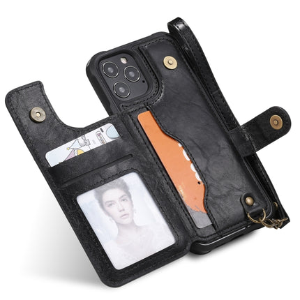 Shockproof Horizontal Flip Protective Case with Holder & Card Slots & Wallet & Photo Frame & Short Lanyard (Black)-garmade.com