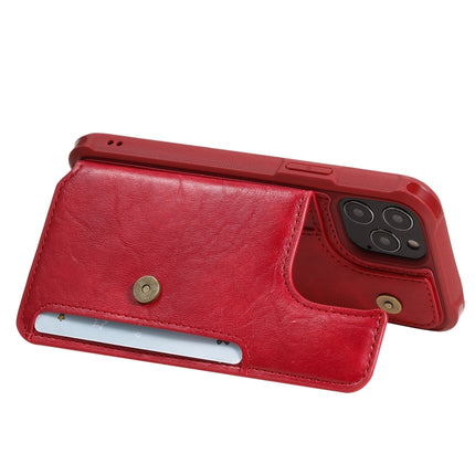 Shockproof Horizontal Flip Protective Case with Holder & Card Slots & Wallet & Photo Frame & Short Lanyard (Red)-garmade.com