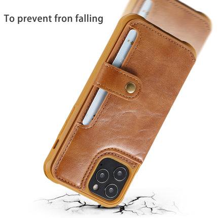 Shockproof Horizontal Flip Protective Case with Holder & Card Slots & Wallet & Photo Frame & Short Lanyard (Brown)-garmade.com