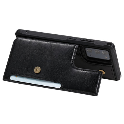 Shockproof Horizontal Flip Protective Case with Holder & Card Slots & Wallet & Photo Frame & Short Lanyard For Samsung Galaxy Note20(Black)-garmade.com