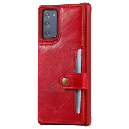 Shockproof Horizontal Flip Protective Case with Holder & Card Slots & Wallet & Photo Frame & Short Lanyard For Samsung Galaxy Note20(Red)-garmade.com