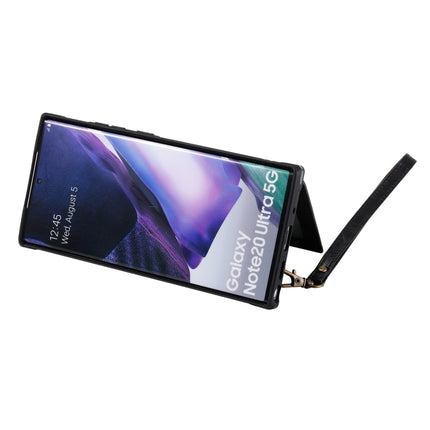 Shockproof Horizontal Flip Protective Case with Holder & Card Slots & Wallet & Photo Frame & Short Lanyard For Samsung Galaxy Note20 Ultra(Black)-garmade.com
