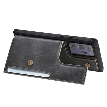 Shockproof Horizontal Flip Protective Case with Holder & Card Slots & Wallet & Photo Frame & Short Lanyard For Samsung Galaxy Note20 Ultra(Grey)-garmade.com