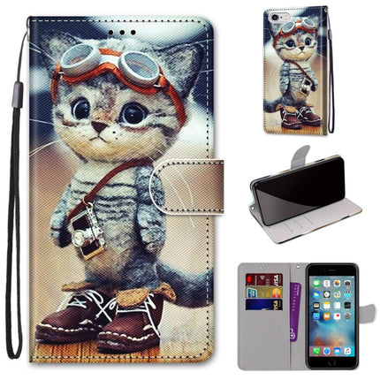 Coloured Drawing Cross Texture Horizontal Flip PU Leather Case with Holder & Card Slots & Wallet & Lanyard For iPhone 6 / 6s(Leather Shoes Cat)-garmade.com