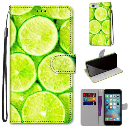 Coloured Drawing Cross Texture Horizontal Flip PU Leather Case with Holder & Card Slots & Wallet & Lanyard For iPhone 6 / 6s(Green Lemon)-garmade.com