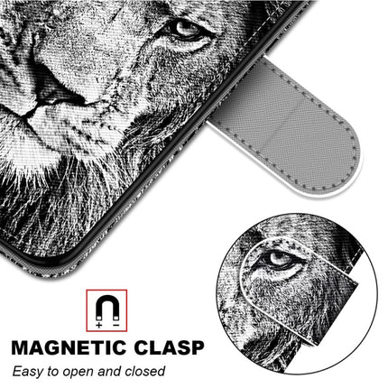 Coloured Drawing Cross Texture Horizontal Flip PU Leather Case with Holder & Card Slots & Wallet & Lanyard For iPhone 6 / 6s(B11 Black White Lion Head)-garmade.com