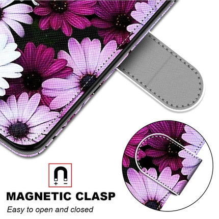 Coloured Drawing Cross Texture Horizontal Flip PU Leather Case with Holder & Card Slots & Wallet & Lanyard For iPhone XS / X(Chrysanthemum Pink White Purple)-garmade.com