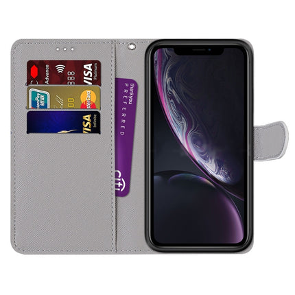 Coloured Drawing Cross Texture Horizontal Flip PU Leather Case with Holder & Card Slots & Wallet & Lanyard For iPhone XR(Fluorescent Water Texture)-garmade.com