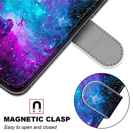 Coloured Drawing Cross Texture Horizontal Flip PU Leather Case with Holder & Card Slots & Wallet & Lanyard For iPhone XR(Purple Green Starry Sky)-garmade.com