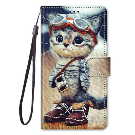 For Samsung Galaxy Note20 Coloured Drawing Cross Texture Horizontal Flip PU Leather Case with Holder & Card Slots & Wallet & Lanyard(Leather Shoes Cat)-garmade.com