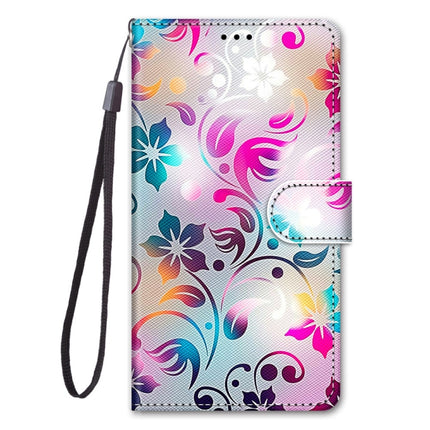 For Samsung Galaxy Note20 Coloured Drawing Cross Texture Horizontal Flip PU Leather Case with Holder & Card Slots & Wallet & Lanyard(Gradient Colorful Flower)-garmade.com