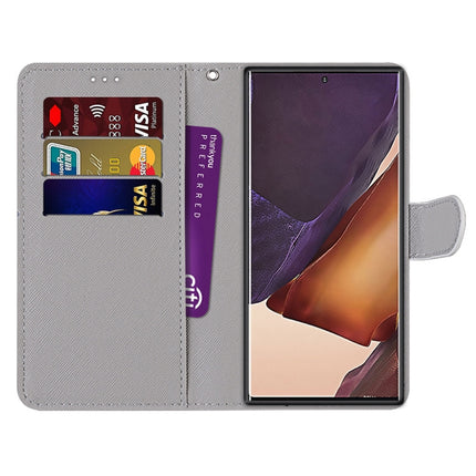 For Samsung Galaxy Note20 Ultra Coloured Drawing Cross Texture Horizontal Flip PU Leather Case with Holder & Card Slots & Wallet & Lanyard(Leather Shoes Cat)-garmade.com