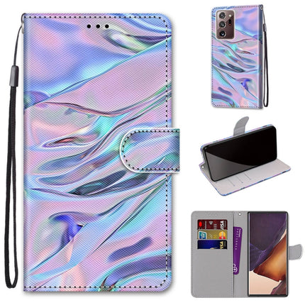 For Samsung Galaxy Note20 Ultra Coloured Drawing Cross Texture Horizontal Flip PU Leather Case with Holder & Card Slots & Wallet & Lanyard(Fluorescent Water Pattern)-garmade.com