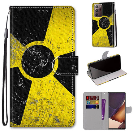 For Samsung Galaxy Note20 Ultra Coloured Drawing Cross Texture Horizontal Flip PU Leather Case with Holder & Card Slots & Wallet & Lanyard(Yellow and Black Signs)-garmade.com