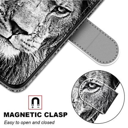 For Samsung Galaxy S20 Coloured Drawing Cross Texture Horizontal Flip PU Leather Case with Holder & Card Slots & Wallet & Lanyard(Black and White Lion Head)-garmade.com