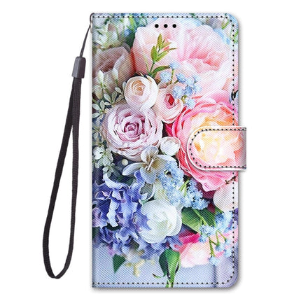 For Samsung Galaxy S20 Coloured Drawing Cross Texture Horizontal Flip PU Leather Case with Holder & Card Slots & Wallet & Lanyard(Light Pink Bouquet)-garmade.com