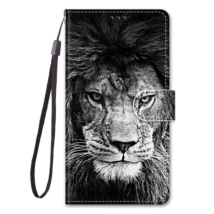 For Samsung Galaxy S20+ Coloured Drawing Cross Texture Horizontal Flip PU Leather Case with Holder & Card Slots & Wallet & Lanyard(Black and White Lion Head)-garmade.com