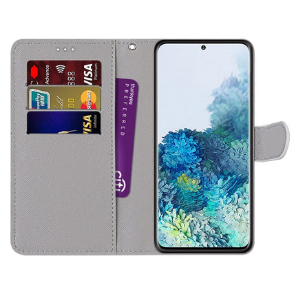 For Samsung Galaxy S20+ Coloured Drawing Cross Texture Horizontal Flip PU Leather Case with Holder & Card Slots & Wallet & Lanyard(Black and White Lion Head)-garmade.com