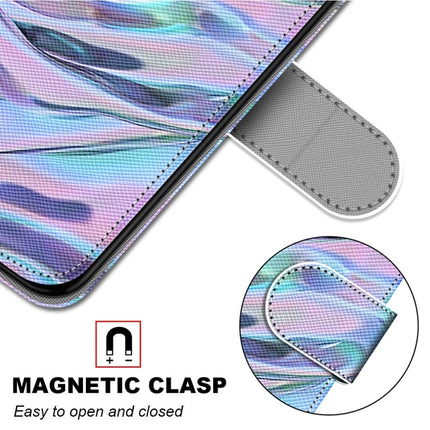 For Samsung Galaxy S21 Ultra 5G Coloured Drawing Cross Texture Horizontal Flip PU Leather Case with Holder & Card Slots & Wallet & Lanyard(Fluorescent Water Pattern)-garmade.com