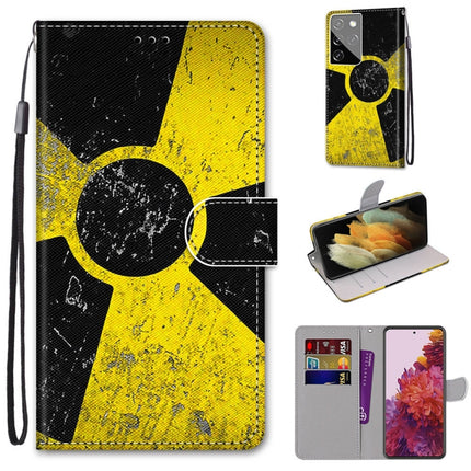 For Samsung Galaxy S21 Ultra 5G Coloured Drawing Cross Texture Horizontal Flip PU Leather Case with Holder & Card Slots & Wallet & Lanyard(Yellow and Black Signs)-garmade.com