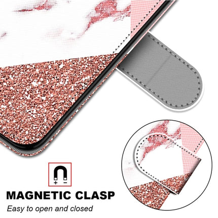 For Samsung Galaxy S21 Ultra 5G Coloured Drawing Cross Texture Horizontal Flip PU Leather Case with Holder & Card Slots & Wallet & Lanyard(Stitching Pink Stone Pattern)-garmade.com