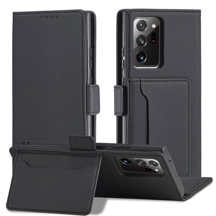 For Samsung Galaxy Note20 Strong Magnetism Liquid Feel Horizontal Flip Leather Case with Holder & Card Slots & Wallet(Black)-garmade.com