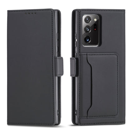 For Samsung Galaxy Note20 Strong Magnetism Liquid Feel Horizontal Flip Leather Case with Holder & Card Slots & Wallet(Black)-garmade.com