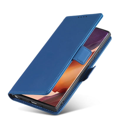 For Samsung Galaxy Note20 Strong Magnetism Liquid Feel Horizontal Flip Leather Case with Holder & Card Slots & Wallet(Blue)-garmade.com