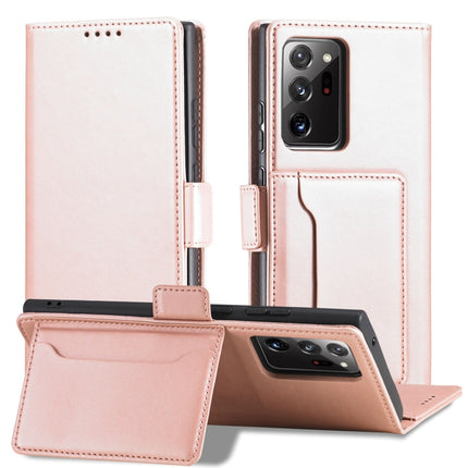 For Samsung Galaxy Note20 Strong Magnetism Liquid Feel Horizontal Flip Leather Case with Holder & Card Slots & Wallet(Rose Gold)-garmade.com