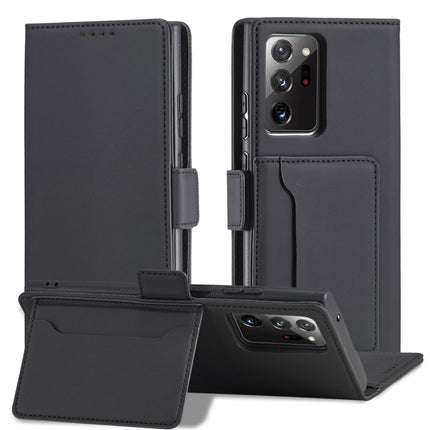 For Samsung Galaxy Note20 Ultra Strong Magnetism Liquid Feel Horizontal Flip Leather Case with Holder & Card Slots & Wallet(Black)-garmade.com