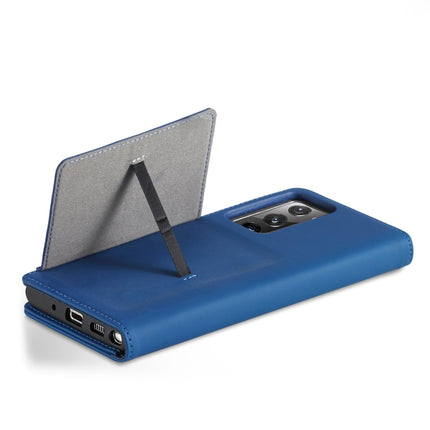 For Samsung Galaxy Note20 Ultra Strong Magnetism Liquid Feel Horizontal Flip Leather Case with Holder & Card Slots & Wallet(Blue)-garmade.com