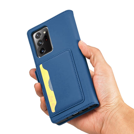 For Samsung Galaxy Note20 Ultra Strong Magnetism Liquid Feel Horizontal Flip Leather Case with Holder & Card Slots & Wallet(Blue)-garmade.com