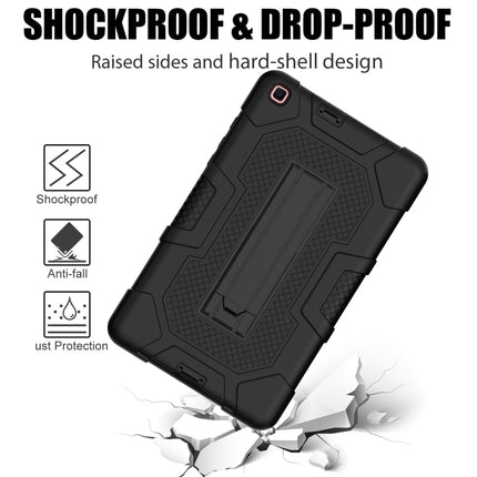 For Samsung Galaxy Tab A 8.0 (2019) / T290 Contrast Color Robot Shockproof Silicone + PC Protective Case with Holder(Black)-garmade.com