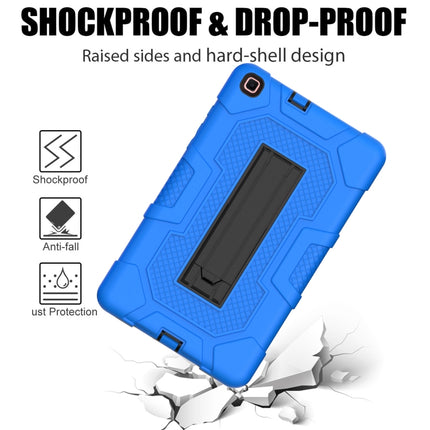 For Samsung Galaxy Tab A 8.0 (2019) / T290 Contrast Color Robot Shockproof Silicone + PC Protective Case with Holder(Blue Black)-garmade.com