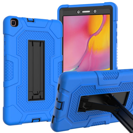 For Samsung Galaxy Tab A 8.0 (2019) / T290 Contrast Color Robot Shockproof Silicone + PC Protective Case with Holder(Blue Black)-garmade.com
