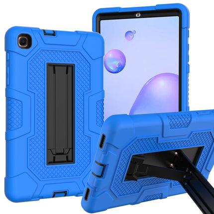 For Samsung Galaxy Tab A 8.4 (2020) / T307 Contrast Color Robot Shockproof Silicone + PC Protective Case with Holder(Blue Black)-garmade.com