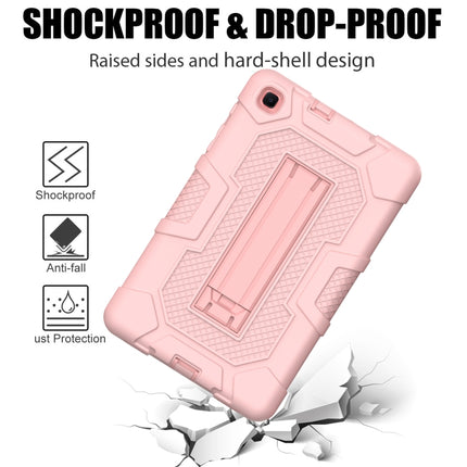 For Samsung Galaxy Tab A 8.4 (2020) / T307 Contrast Color Robot Shockproof Silicone + PC Protective Case with Holder(Rose Gold)-garmade.com