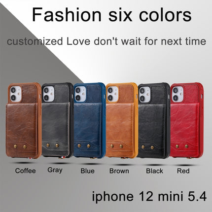 Vertical Flip Wallet Shockproof Back Cover Protective Case with Holder & Card Slots & Lanyard & Photos Frames For iPhone 12 mini(Grey)-garmade.com