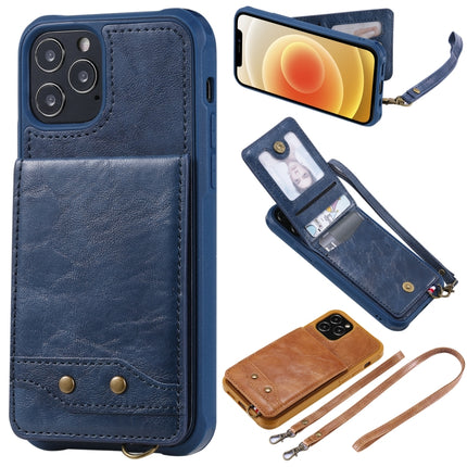 Vertical Flip Wallet Shockproof Back Cover Protective Case with Holder & Card Slots & Lanyard & Photos Frames (Blue)-garmade.com
