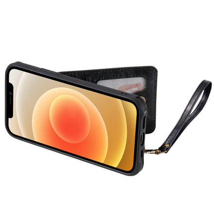 Vertical Flip Wallet Shockproof Back Cover Protective Case with Holder & Card Slots & Lanyard & Photos Frames (Black)-garmade.com