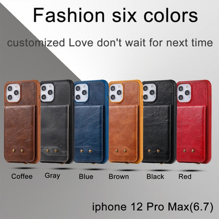 Vertical Flip Wallet Shockproof Back Cover Protective Case with Holder & Card Slots & Lanyard & Photos Frames For iPhone 12 Pro Max(Grey)-garmade.com