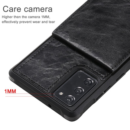 Vertical Flip Wallet Shockproof Back Cover Protective Case with Holder & Card Slots & Lanyard & Photos Frames For Samsung Galaxy Note20(Coffee)-garmade.com