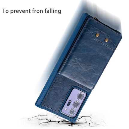 Vertical Flip Wallet Shockproof Back Cover Protective Case with Holder & Card Slots & Lanyard & Photos Frames For Samsung Galaxy Note20 Ultra(Coffee)-garmade.com