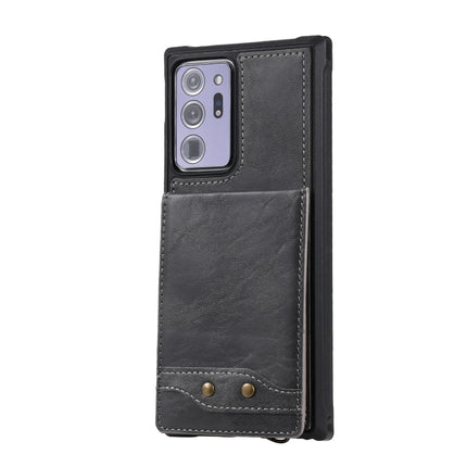Vertical Flip Wallet Shockproof Back Cover Protective Case with Holder & Card Slots & Lanyard & Photos Frames For Samsung Galaxy Note20 Ultra(Grey)-garmade.com